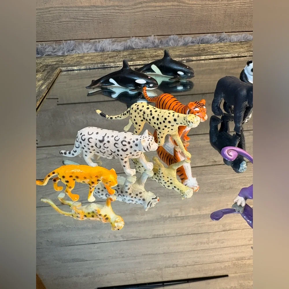Animal Figurine Set of 12 Rubber & Plastic Mixed Lot Cake Toppers Play Figures